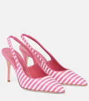 [Manolo Blahnik] Manolo Blahnik Allurafia 90 striped slingback pumps AU 7 pink