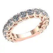 2.6Ct Round Diamond Ladies Designer Basket Eternity With Sizing Bar 18k Gold