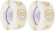 CAXUSD 2 Rolls Thank You Stickers Roll Adhesive Labels for Present Wrapping Candy Bags and Envelopes for DIY Packaging and Soap Labels Included