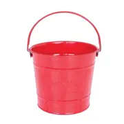Bigjigs Toys Metal Bucket Small Garden Pail for Kids Red