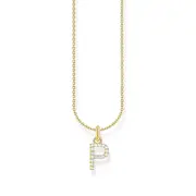 THOMAS SABO Necklace with letter pendant P and white zirconia - gold