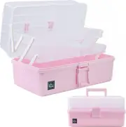 13 Inch Art Craft Organizer Storage Box with 3 Layer, Multipurpose Plastic Tool