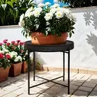 Iron Outdoor Side Table Bedside Table Small Removable Tray Plant Stand End Table