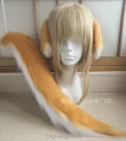 Hot 異世界迷宮でハーレムを Roxanne Cosplay Simulation Plush Wolf Ears Tail Halloween Props