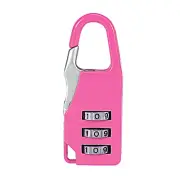 3 Digit Combination Padlock, 3.5mm Shackle, Zinc Alloy Code Padlock Rose Red