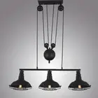 Industrail Barn 3 Light Island Pendant Lights Pulley Warehouse Chandelier 35"