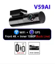 3 Channel DashCam 1080P FHD Car Camera, Front Rear Inside 3-Lens Car DVR Recorde