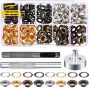 1/4 Inch Grommet Kit 200 Sets Grommets Eyelets with 3 Pieces Install Tool Kit an