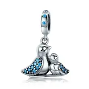 Silver plating Cute Bird Dependency Pendant Charms Fit Bracelets Necklace Jewelry