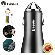 Baseus USB Golden Contactor Dual U Intelligent Car Charger Black