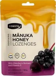 Comvita Manuka Honey Lozenges Elderberry Extract & Vitamin C 40x4.5g