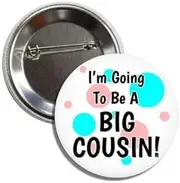 [Lunch Money] I'm Going To Be A BIG COUSIN! Button Badge Pin, Metal, metal