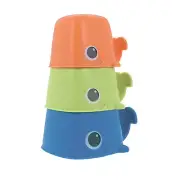 Nuby Whale Stacking Bath Cups - Fun & Colorful - Developmental Toy - BPA Free