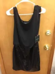 Cynthia Rowley Size 8 Women's Black Sequins Dress A649