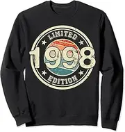 [X.Style] Retro Vintage 1998 Limited Edition 25 Years 25th Birthday Sweatshirt ds1717 Sweatshirt (S) Black