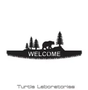 Bear Welcome Saw with Cubs Sign Metal Wall Art Home Decor Mountain Cabin