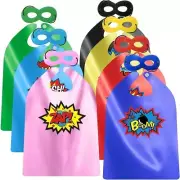 Lot of 7 Children Superhero Capes And Masks Stickers - Assorted colors Adjoy NEW