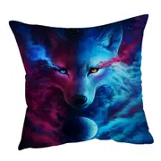 Where Light and Dark Meet Moon Wolf Cushion Cover