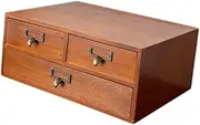 WeiLaiKeQi Desktop Organizer with Card Holder And Storage Drawer for Offices, Brown