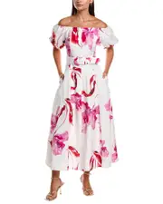 Nicholas Santha Linen-Blend Midi Dress