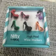 Nifty For Her High Heel Wine Glass Markers Set of 6 Barware Entertainment