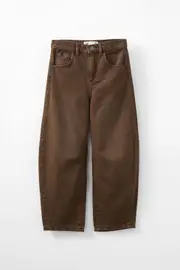 [Cotton On Kids] Cotton On Kids - Unisex Barrel Leg Denim Jean - Hamilton brown 2 HAMILTON BROWN