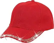 [Generic] Shiny Rhinestone Baseball Cap for Women Girls Bling Hats Sparkle Hat Summer Outdoors Sun Cap