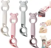 4 In 1 Bottle Opener, 4pcs Multifunction Beer Bottle Opener, Cute Bear Bottle Opener For Cans Jelly Jars Sauce
