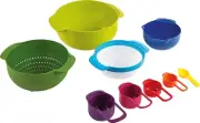 Casdon Kids Kitchen Set 9 Piece Nesting Measuring Cups Mixing Bowls Educational