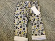 PUMPKIN PATCH pants rolled leg elastic waist grey with print BNWT size 3-6mths