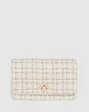 White Eboni Woven Crossbody Bag