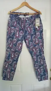 Women's Chico's CottonBlend Mykonos Paisley FlawlessContour Skinny Ankle Jeans14
