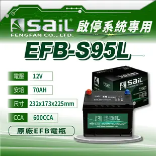 ✚久大電池❚ 風帆 SAIL 原廠汽車電瓶 EFB S95 130D26L 啟停車 電池 適用於 S85 S115