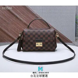 【二手】Louis Vuitton LV 路易威登 N53000 Croisette 棋盤格紋流蘇吊飾手提兩用仕