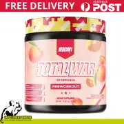Redcon1 TOTAL WAR Pre workout High Stim Energy Pump Sour Peach Rings 30 Serves