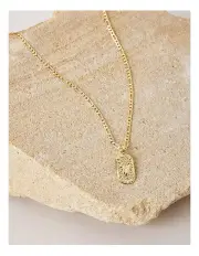 [Piper] Oval Taurus Zodiac Necklace in Gold