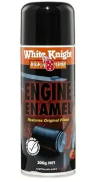 White Knight HIGH TEMP ENGINE ENAMEL SPRAY PAINT 300g Flat Black *Aust Made