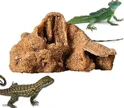 FmtwPhn Snake Shelter,Reptile Rock Cave House Aquarium Decor - Small Multi-Functional Basking Area Landscape Resin Fish Tank Accessories for Gecko Amphibians Shrimp
