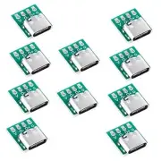 10 Pcs USB Type C Connector Board DIY 3.1 Serial Basic Type-c Connector