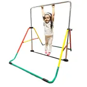Adjustable Kids Gymnastics Bar, Home Training Playground Equipment (Red/Yellow)