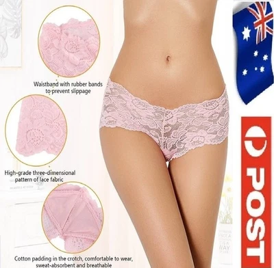 Plus Size 4XL Pantie Floral Lace Hipster Brief Underwear Lingerie Knickers 203