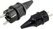 (2 Pack) Toptekits Black EU Schuko French Germany 4.8mm Pin DIY Rewireable Power Adaptor, European CEE7/7 Schuko Male Power Adapter(Black, Straight Schuko Male)