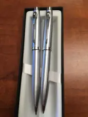 Sheaffer 100 Brushed Chrome Ballpoint Pen/0.7mm Pencil Set