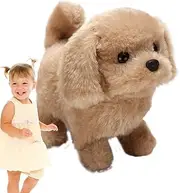 Moving Dog Toy for Children, Plush Walk Puppy Toy, Interactive Plush Puppy Toy, Convertible Electronic Dog with Walking, Barking, Tail Duster for Birthday of Holiday