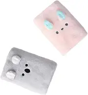 GANAZONO 2pcs Quick Dry Hair Towels Absorbent Bath Towel Set for Women Fast Drying Hair Wrap Grey