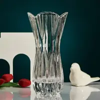 在飛比找樂天市場購物網優惠-博洛克透明 白菜鳳尾水晶玻璃花瓶 富貴竹插花瓶檯面花器