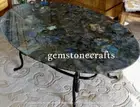Labradorite Stone Oval Coffee & Dining Top, Breakfast Table, Kitchen Side Decor