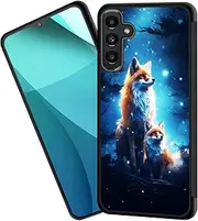 [ZQLPLZR] for Galaxy A35 5G Case,Tire Anti-Skid Edges Cute Design Shockproof Bumper Full Protection Black Back Cover for Samsung Galaxy A35 5G 6.6 inch 2024,Cute Fox