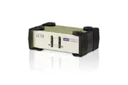 Aten 2 Port USB & PS/2 VGA KVM Switch, Video DynaSync, mouse and keyboard emulation, 2 VGA USB and PS/2 KVM Cables included
