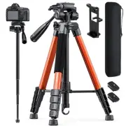 73" Camera Tripod and Monopod, Professional Aluminum Tripod Stand for Mirrorl...